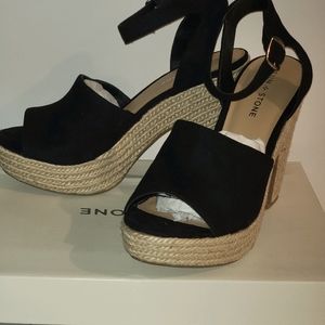 Chunky heel esparilles platform sandals